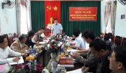 Đồng chí Bí thư huyện ủy Nguyễn Quốc Tiến làm việc tại xã Trường Sơn về tiến độ xây dựng xã nông thôn mới kiểu mẫu năm 2020